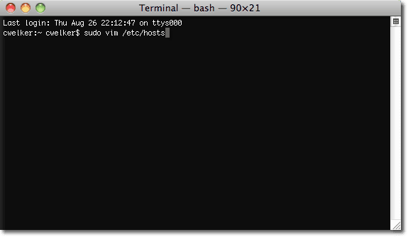 mac os x terminal start apache